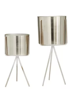 Best reviews of ⌛ Contemporary Metal Planter - Set of 2 by Monroe Lane 🥰 -Monroe Lane Sales Belk 17221