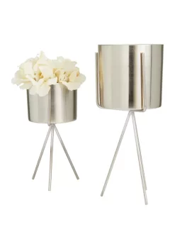 Best reviews of ⌛ Contemporary Metal Planter - Set of 2 by Monroe Lane 🥰 -Monroe Lane Sales Belk 17222
