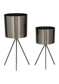 Best reviews of ⌛ Contemporary Metal Planter - Set of 2 by Monroe Lane 🥰 -Monroe Lane Sales Belk 17223