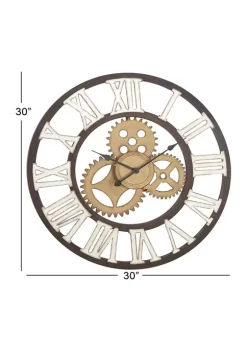 Coupon ✔️ Industrial Metal Wall Clock by Monroe Lane 🤩 -Monroe Lane Sales Belk 17274