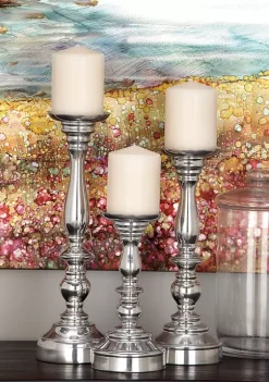 Discount 🤩 Traditional Aluminum Candle Holder - Set of 3 by Monroe Lane 🧨