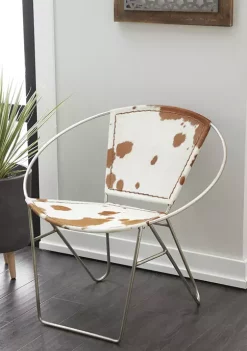 Discount ๐ฏ Contemporary Round Leather Chair - Set of 2 by Monroe Lane ๐