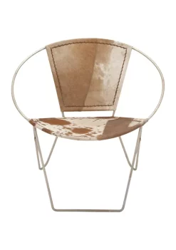 Discount 💯 Contemporary Round Leather Chair - Set of 2 by Monroe Lane 👏 -Monroe Lane Sales Belk 17321