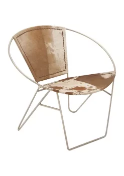 Discount 💯 Contemporary Round Leather Chair - Set of 2 by Monroe Lane 👏 -Monroe Lane Sales Belk 17322