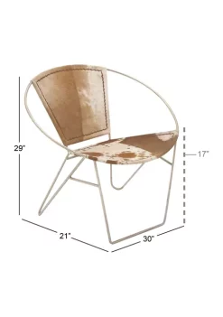 Discount 💯 Contemporary Round Leather Chair - Set of 2 by Monroe Lane 👏 -Monroe Lane Sales Belk 17323