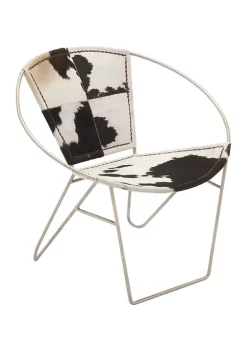 Discount 💯 Contemporary Round Leather Chair - Set of 2 by Monroe Lane 👏 -Monroe Lane Sales Belk 17325