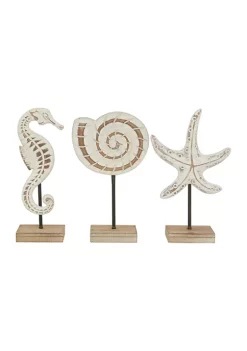 Deals 😉 Coastal Plastic Sculpture - Set of 3 by Monroe Lane 🔔