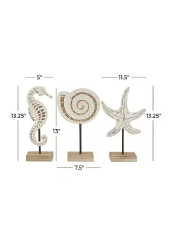 Deals 😉 Coastal Plastic Sculpture - Set of 3 by Monroe Lane 🔔 -Monroe Lane Sales Belk 17355