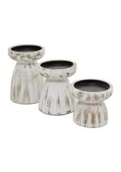 Cheapest ⌛ Traditional Wood Candle Holder - Set of 3 by Monroe Lane ⌛ -Monroe Lane Sales Belk 17466