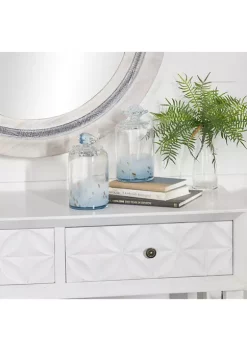 Deals 😍 Contemporary Glass Decorative Jars - Set of 2 by Monroe Lane ✨