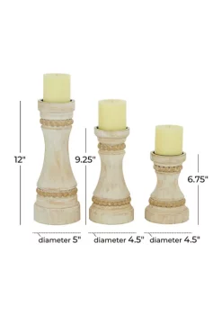 Coupon 🛒 Farmhouse Wood Candle Holder - Set of 3 by Monroe Lane 😉 -Monroe Lane Sales Belk 17550