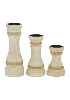 Coupon 🛒 Farmhouse Wood Candle Holder - Set of 3 by Monroe Lane 😉 -Monroe Lane Sales Belk 17551