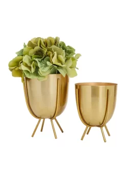 Outlet 🎁 Contemporary Metal Planter - Set of 2 by Monroe Lane 👏 -Monroe Lane Sales Belk 17565