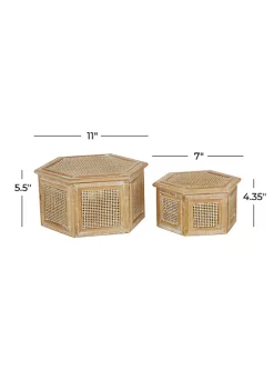 Best Pirce 🔔 Country Cottage Wood Box - Set of 2 by Monroe Lane 🌟 -Monroe Lane Sales Belk 17576