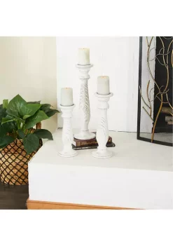 Promo 🔔 Traditional Mango Wood Candle Holder - Set of 3 by Monroe Lane 🎁 -Monroe Lane Sales Belk 17587