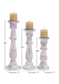 Promo 🔔 Traditional Mango Wood Candle Holder - Set of 3 by Monroe Lane 🎁 -Monroe Lane Sales Belk 17589