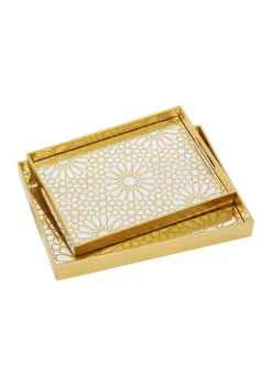 Buy π₯° Glam Plastic Tray - Set of 2 by Monroe Lane π§¨