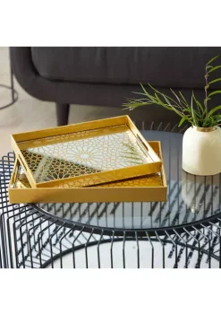 Buy 🥰 Glam Plastic Tray - Set of 2 by Monroe Lane 🧨 -Monroe Lane Sales Belk 17607
