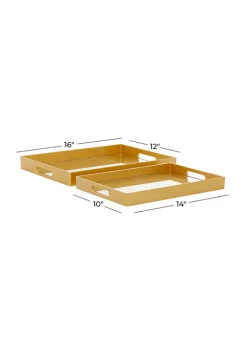 Buy 🥰 Glam Plastic Tray - Set of 2 by Monroe Lane 🧨 -Monroe Lane Sales Belk 17608