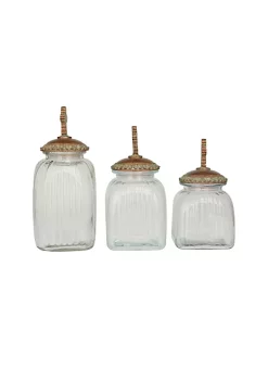New ✔️ Traditional Glass Decorative Jars - Set of 3 by Monroe Lane 👍 -Monroe Lane Sales Belk 17687
