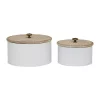 Best Sale 🎁 Coastal Metal Decorative Jars - Set of 2 by Monroe Lane 👍