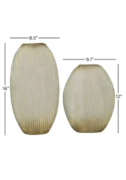 Coupon 🔔 Contemporary Metal Vase - Set of 2 by Monroe Lane 🔔 -Monroe Lane Sales Belk 17882