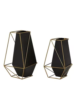 Best Sale 👍 Contemporary Metal Vase - Set of 2 by Monroe Lane ❤️ -Monroe Lane Sales Belk 17904
