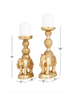 Hot Sale 👍 Traditional Polystone Candle Holder - Set of 2 by Monroe Lane 🛒 -Monroe Lane Sales Belk 17975