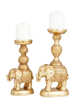 Hot Sale 👍 Traditional Polystone Candle Holder - Set of 2 by Monroe Lane 🛒 -Monroe Lane Sales Belk 17976