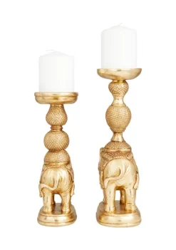 Hot Sale 👍 Traditional Polystone Candle Holder - Set of 2 by Monroe Lane 🛒 -Monroe Lane Sales Belk 17977