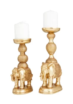 Hot Sale 👍 Traditional Polystone Candle Holder - Set of 2 by Monroe Lane 🛒 -Monroe Lane Sales Belk 17978