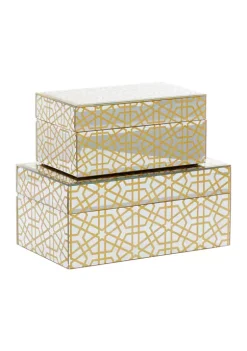 Wholesale 🎉 Glam Wood Jewelry Box - Set of 2 by Monroe Lane 😍 -Monroe Lane Sales Belk 18173