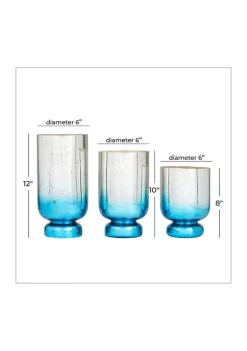 Coupon 😍 Glam Glass Hurricane Lamp - Set of 3 by Monroe Lane 🤩 -Monroe Lane Sales Belk 18220