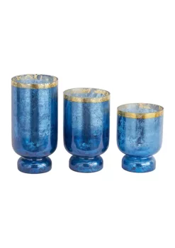 Coupon 😍 Glam Glass Hurricane Lamp - Set of 3 by Monroe Lane 🤩 -Monroe Lane Sales Belk 18223