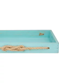 Deals 🔔 Coastal Wood Tray - Set of 2 by Monroe Lane 💯 -Monroe Lane Sales Belk 18296