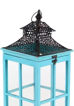 New 🎁 Coastal Wood Candle Lantern - Set of 2 by Monroe Lane 👍 -Monroe Lane Sales Belk 18350