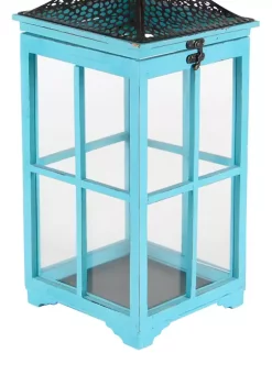 New 🎁 Coastal Wood Candle Lantern - Set of 2 by Monroe Lane 👍 -Monroe Lane Sales Belk 18351