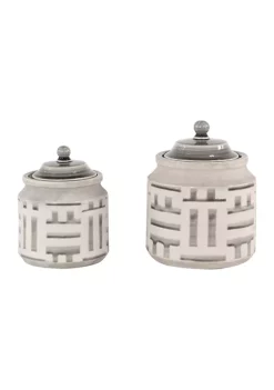Buy 🎉 Country Ceramic Decorative Jars - Set of 2 by Monroe Lane 👏