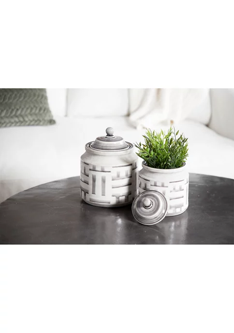 Buy 🎉 Country Ceramic Decorative Jars - Set of 2 by Monroe Lane 👏 2 Buy 🎉 Country Ceramic Decorative Jars - Set of 2 by Monroe Lane 👏 - Image 2