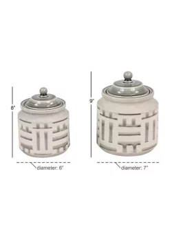 Buy 🎉 Country Ceramic Decorative Jars - Set of 2 by Monroe Lane 👏 9 Buy 🎉 Country Ceramic Decorative Jars - Set of 2 by Monroe Lane 👏 -Monroe Lane Sales Belk 1842