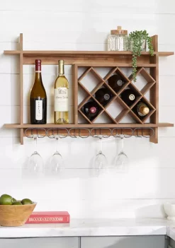 Best Sale 🌟 Farmhouse Wood Wall Wine Rack by Monroe Lane 😉 -Monroe Lane Sales Belk 18421