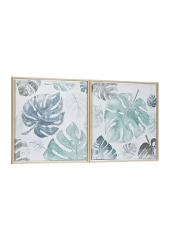 Discount 👏 Coastal Canvas Framed Wall Art - Set of 2 by Monroe Lane 🤩 -Monroe Lane Sales Belk 18426