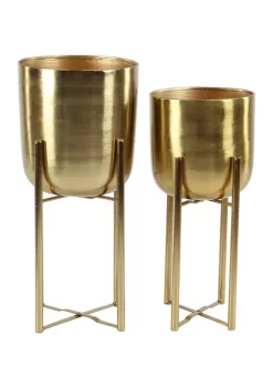 Best Pirce ✔️ Glam Metal Planter - Set of 2 by Monroe Lane ❤️ -Monroe Lane Sales Belk 18441