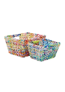 Promo 😉 Bohemian Cotton Storage Basket - Set of 2 by Monroe Lane ⌛