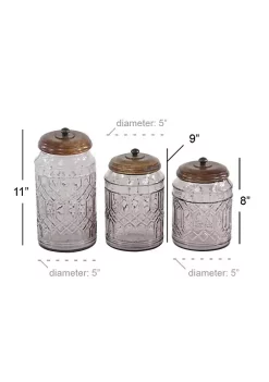 Best Pirce ✨ Farmhouse Glass Decorative Jars - Set of 3 by Monroe Lane 🔥 -Monroe Lane Sales Belk 18562