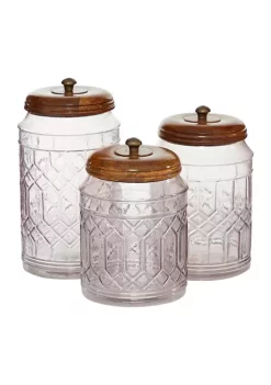 Best Pirce ✨ Farmhouse Glass Decorative Jars - Set of 3 by Monroe Lane 🔥 -Monroe Lane Sales Belk 18563