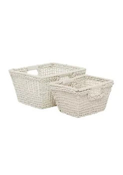 Promo 😉 Bohemian Cotton Storage Basket - Set of 2 by Monroe Lane ⌛ -Monroe Lane Sales Belk 1860