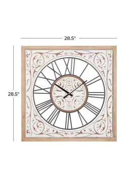Budget 👏 Farmhouse Wood Wall Clock by Monroe Lane 😀 -Monroe Lane Sales Belk 18607