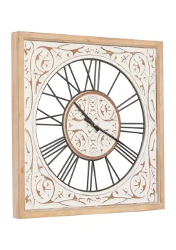 Budget 👏 Farmhouse Wood Wall Clock by Monroe Lane 😀 -Monroe Lane Sales Belk 18608