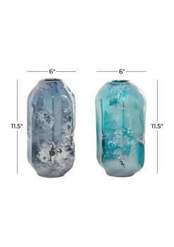 Hot Sale ✨ Contemporary Glass Vase - Set of 2 by Monroe Lane ⭐ -Monroe Lane Sales Belk 18614